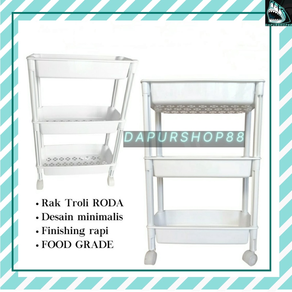 Jual RAK TROLI SUSUN 3 / RAK SUSUN SERBAGUNA / RAK TROLI 3 SUSUN RODA ...