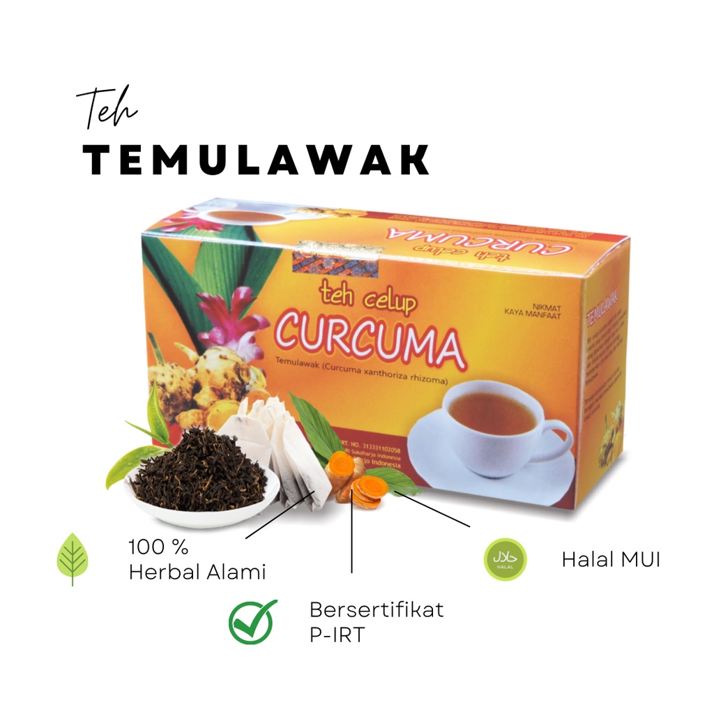 Jual CURCUMA Teh Temulawak Celup Herbal Tazakka Original Obat Gerd Asam