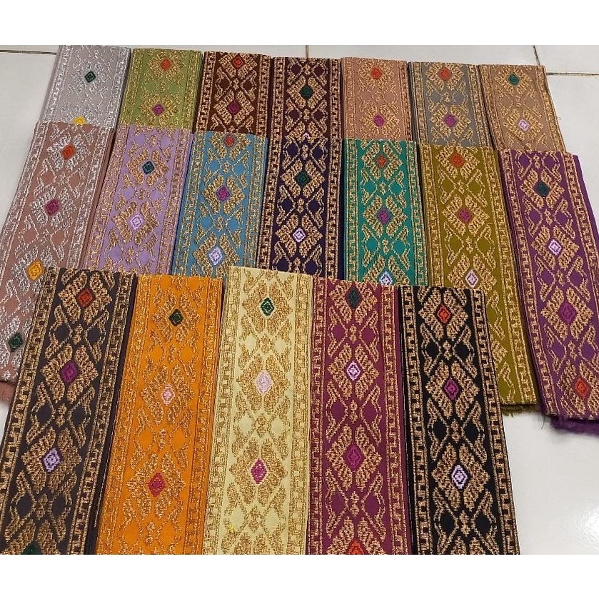 Jual selendang kebaya | selendang obi songket bordir | selendang bali