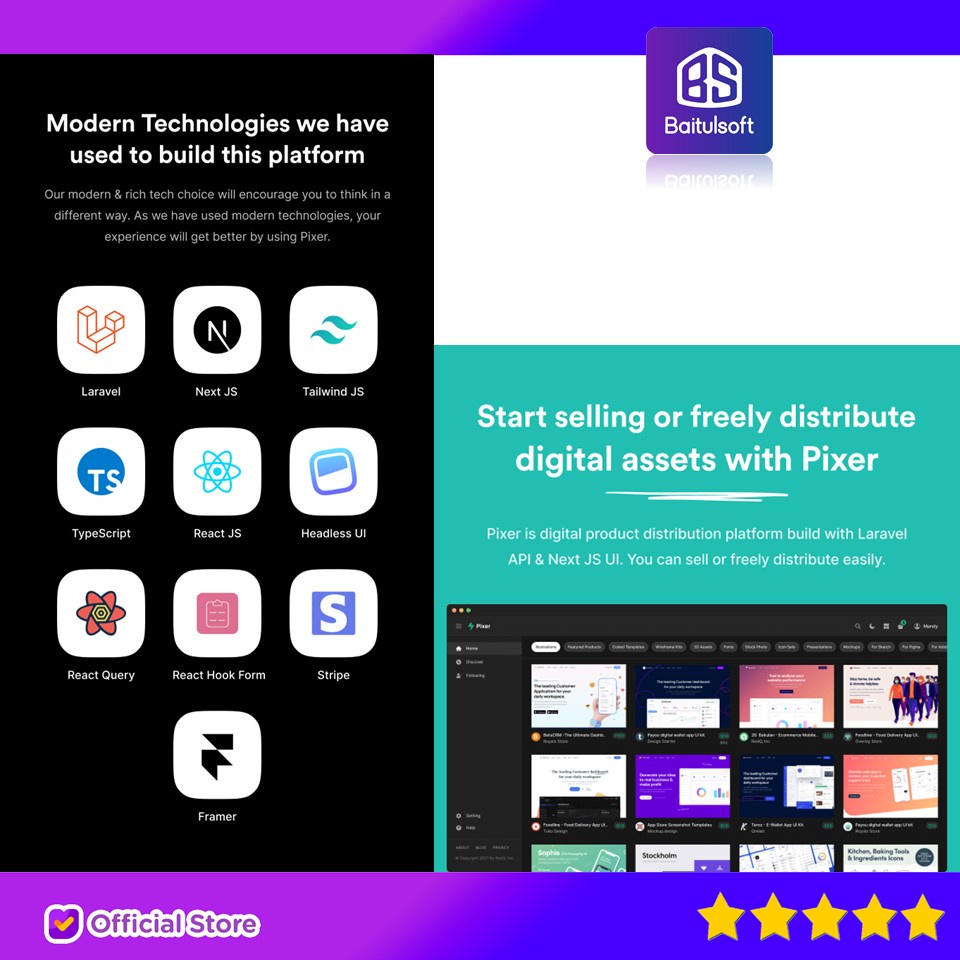 Jual Source Code Aplikasi Pixer - React Laravel Multivendor Digital ...