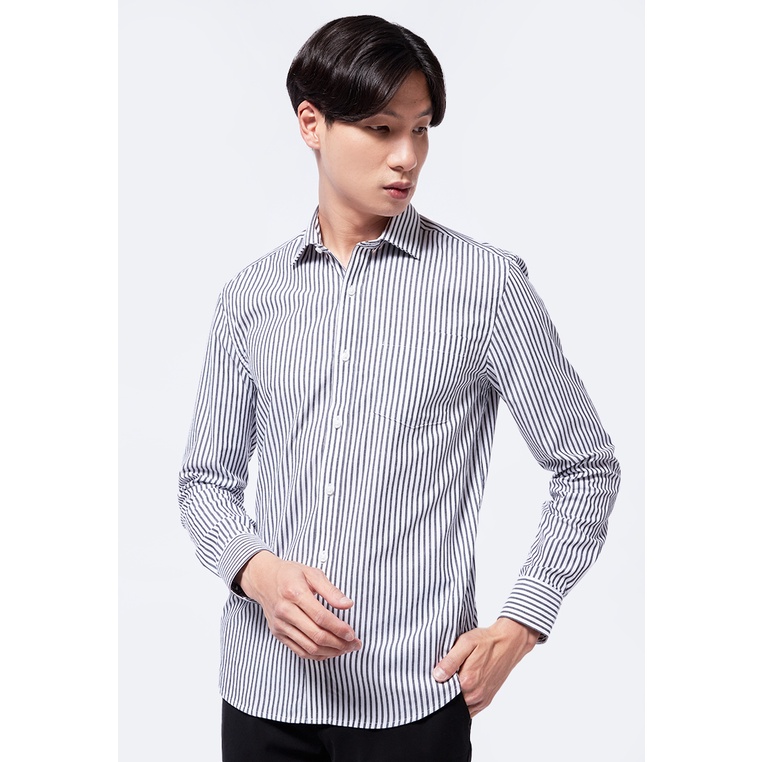 Blouse Lengan Pendek Black Stripe Offwhite Black