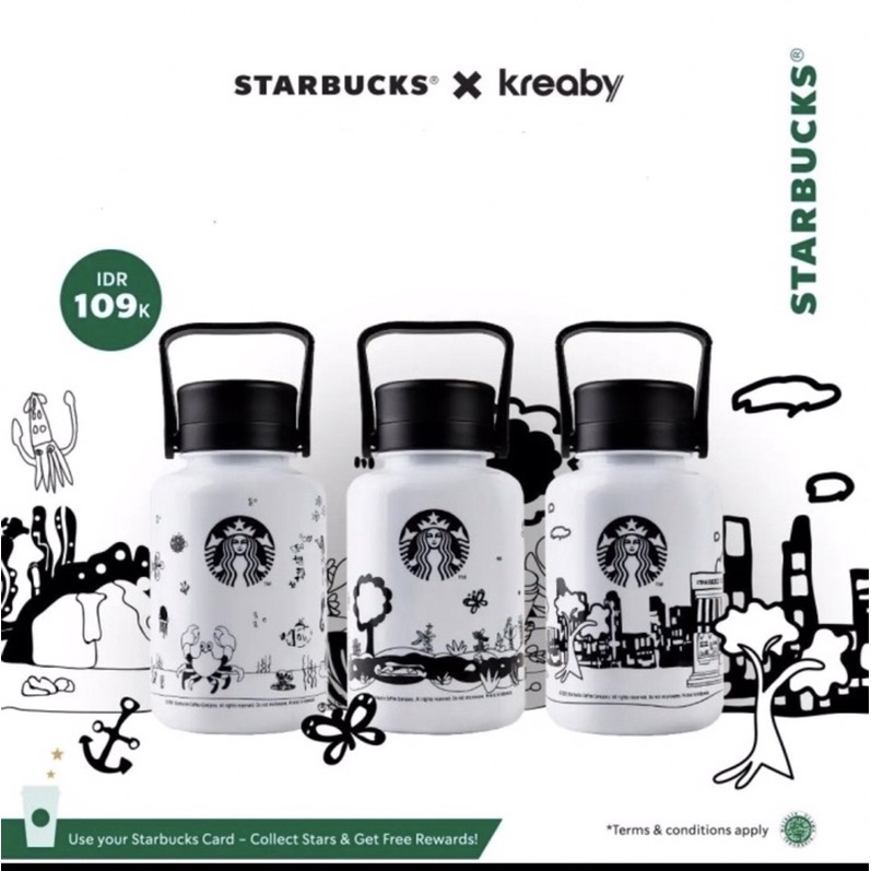Jual Reusable Bottle/ tumbler Starbucks x Kreaby 1liter original