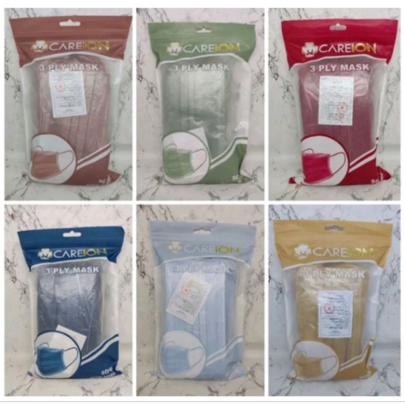 Jual MASKER 3PLY CAREION PRO DISPOSABLE FACEMASK MASKER EARLOOP CAREION ...