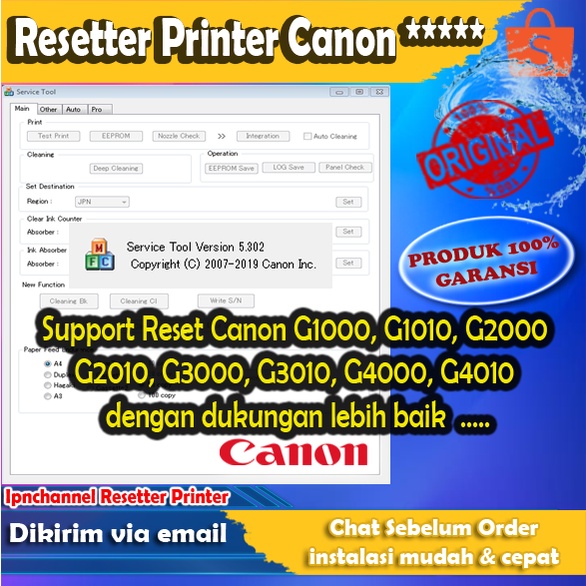 Jual Resetter Canon Service Tool v.5302 / ST5302 Unlimited Reset