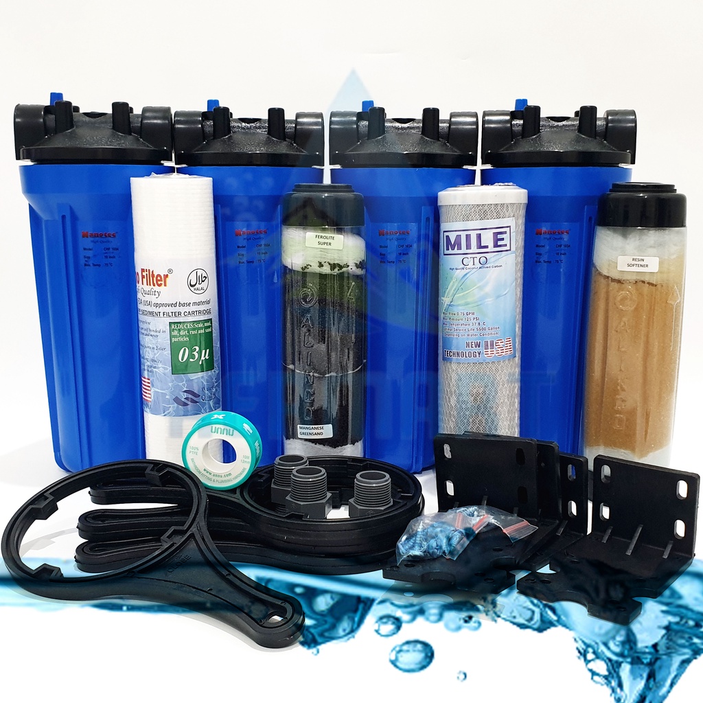 Jual Filter Air Sumur Filter Air Ledeng 4 Housing 10 Inch 5 Tahap Blue Shopee Indonesia