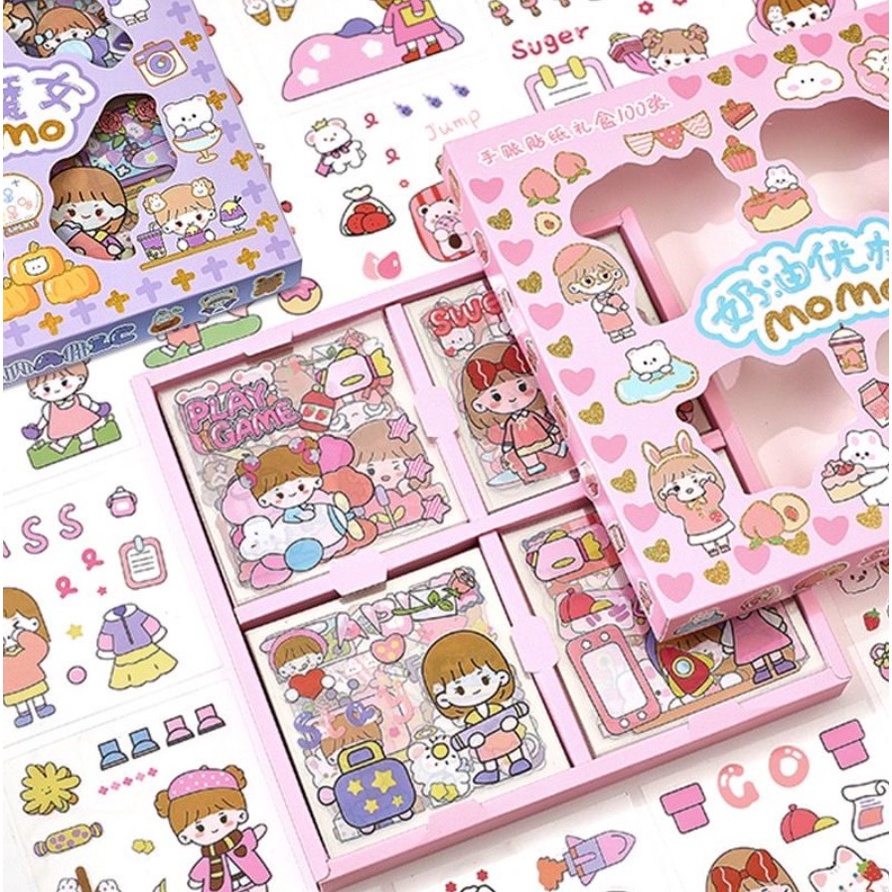 Jual WBS 100 lembar Stiker Aesthetic Design DIY Sticker Aestethic Motif ...