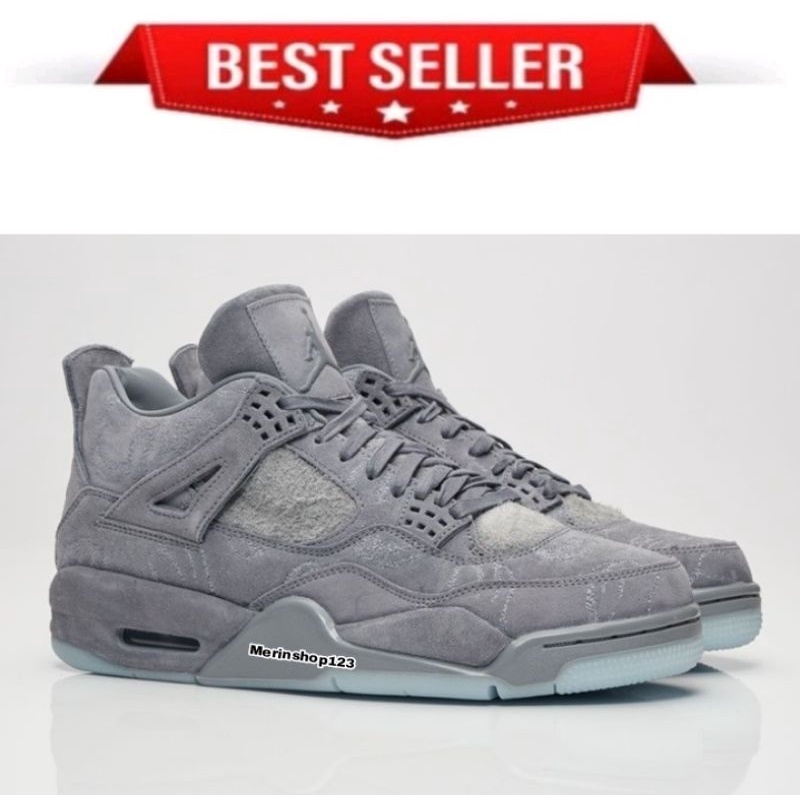 Sepatu AJ 4 Retro Kaws Cool Grey High Premium Original