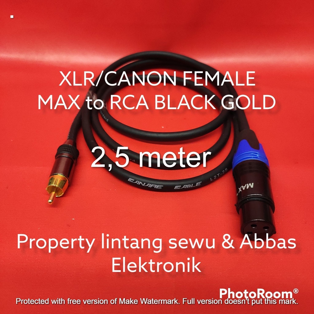 Jual KABEL JEK RCA BLACK GOLD TO XLR CANON FEMALE MAX 2.5 METER ...