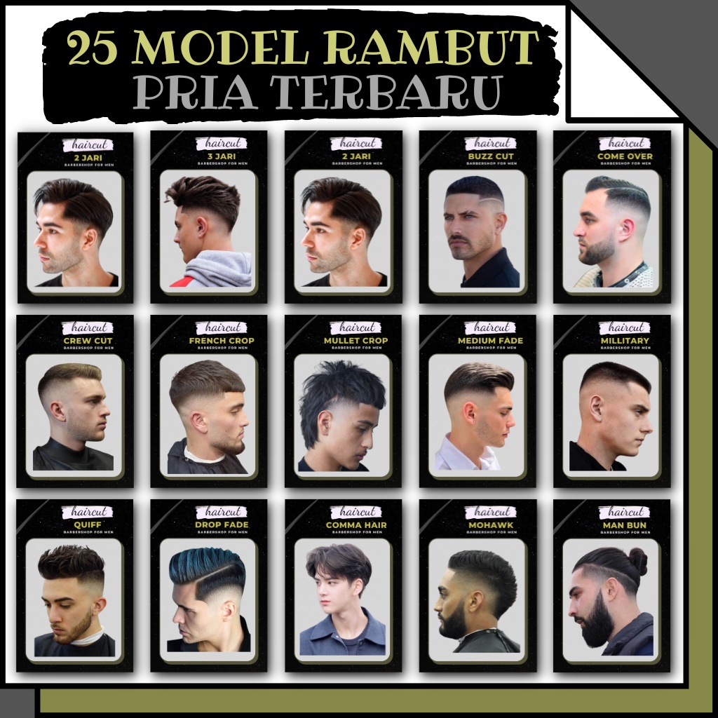 Jual Poster Hd Model Rambut Pria Terbaru Poster Pangkas Rambut Pria 2023 Poster Pangkas 