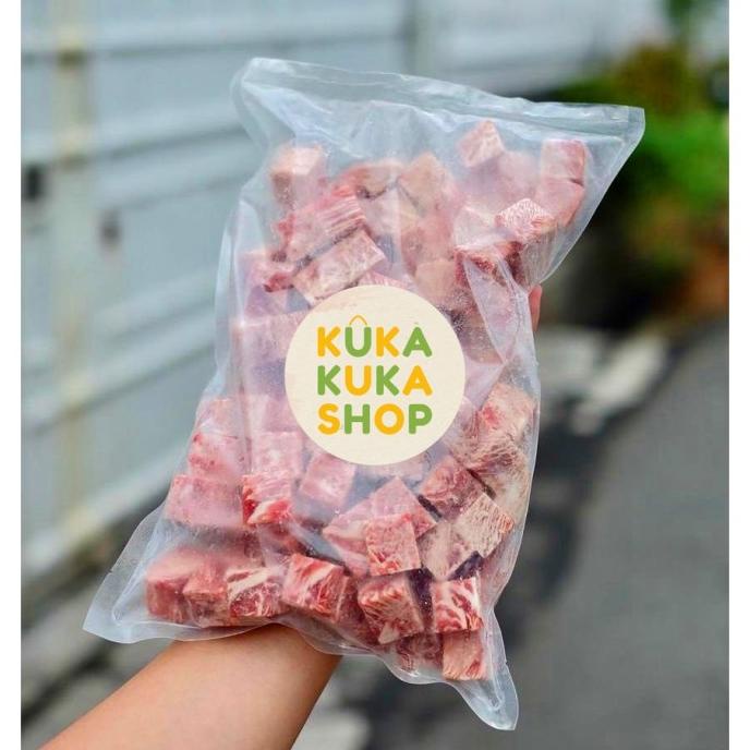 Jual Loy011- Daging Sapi Beef Wagyu Saikoro Cubes Pack 1 Kg 100 Halal ...