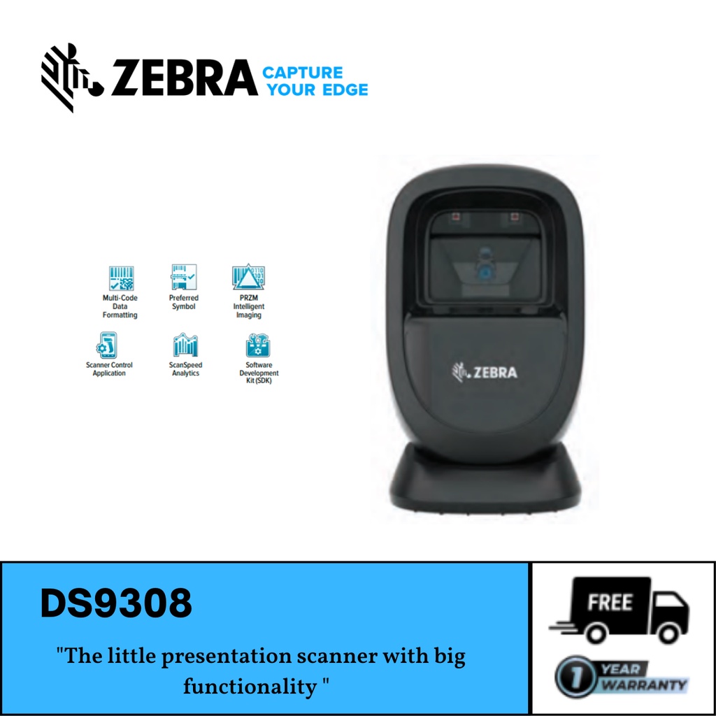 Jual ZEBRA Hands Free Imager Support Barcode Scanner (DS9308) Shopee