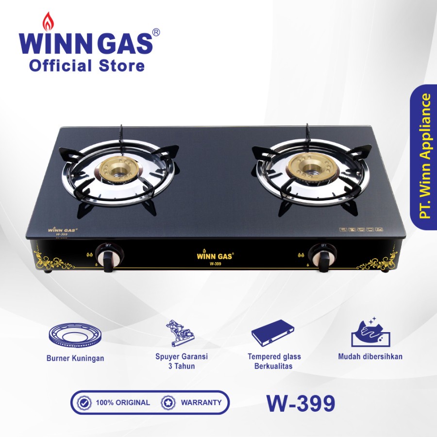 Jual Winn Gas W888 Glass Kompor Gas 2 Tungku di Seller Barat Daya