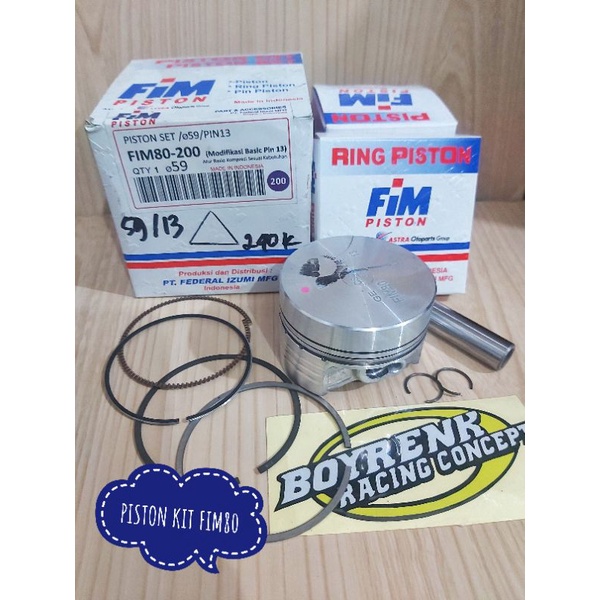 Jual PISTON KIT FIM80 CUSTOM DOME 57 60 BASIC PIN 13 BOYRENK SURABAYA Shopee Indonesia
