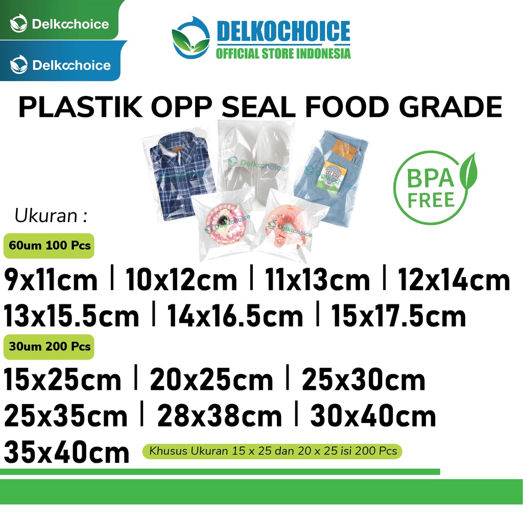 Jual Plastik Opp Seal Lem Kuat Kemasan Makanan Packing Garment Delkochoice Shopee Indonesia 3535