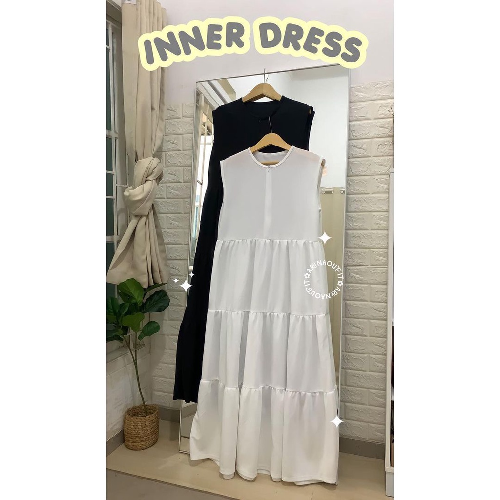 Jual Inner Dress Ruffle By Arunaoutfit Shopee Indonesia