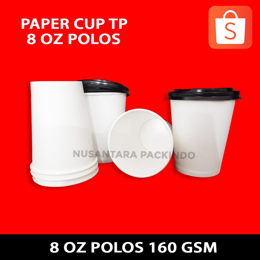 Jual PAPER CUP TP 8 OZ POLOS @50 PCS | Shopee Indonesia