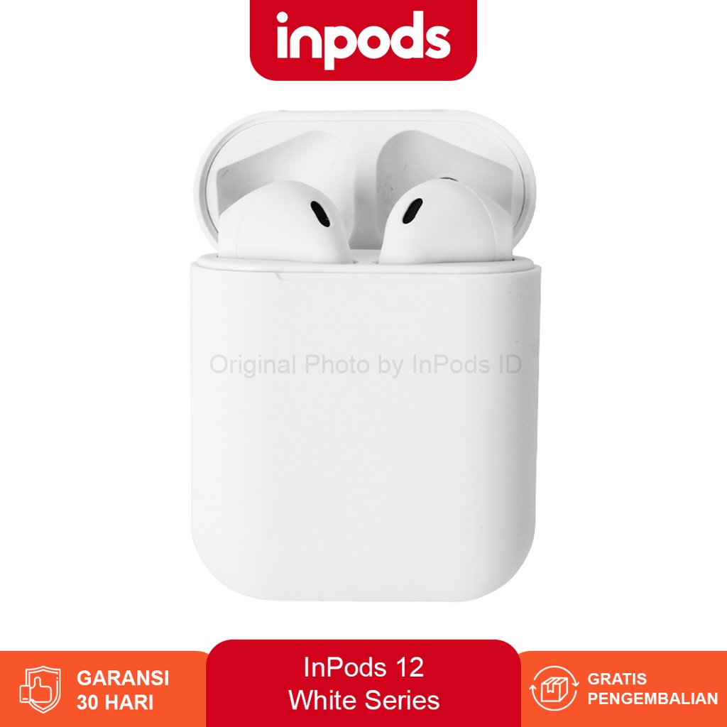 INPODS 12 White Series Headset Bluetooth Earphone Wireless HiFi Stereo Kompatibel Semua Perangkat