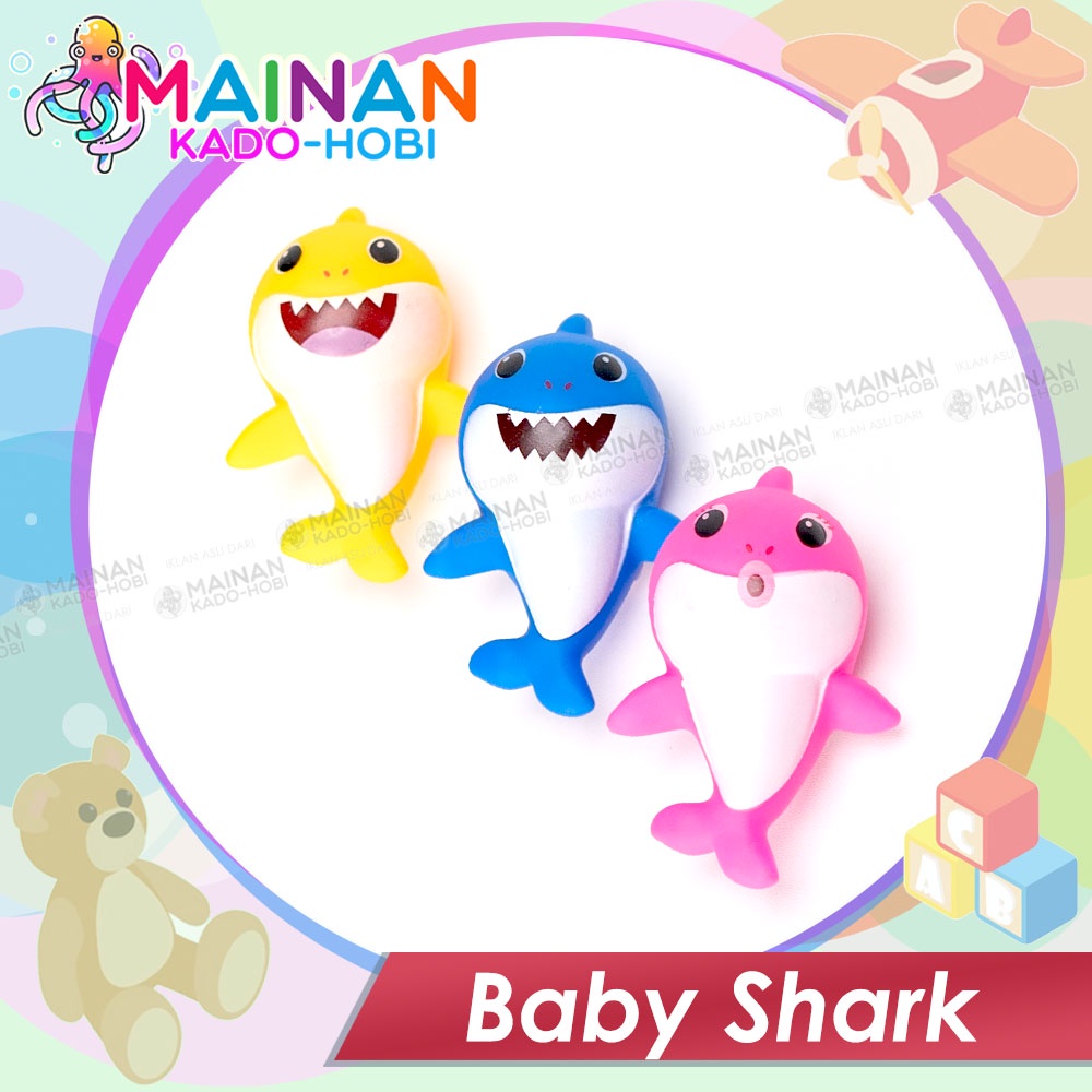 Jual MAINAN MANDI ANAK BAYI BUNYI BABY SHARK HIU KARET | Shopee Indonesia