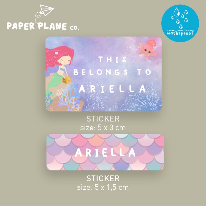 Jual Stiker Sticker Label Nama Anak Tema 