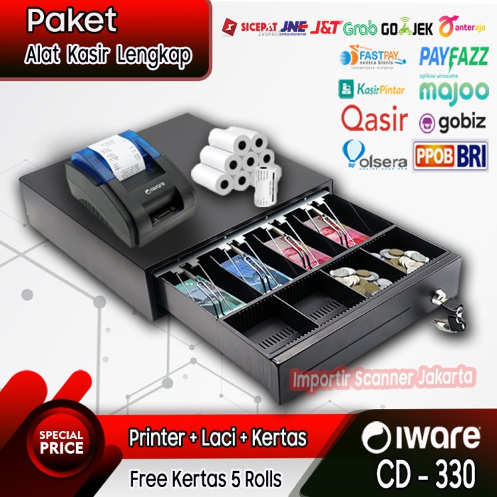 Jual Kassa Paket Alat Kasir Android Bluetooth Cash Drawer Printer Kertas Shopee Indonesia