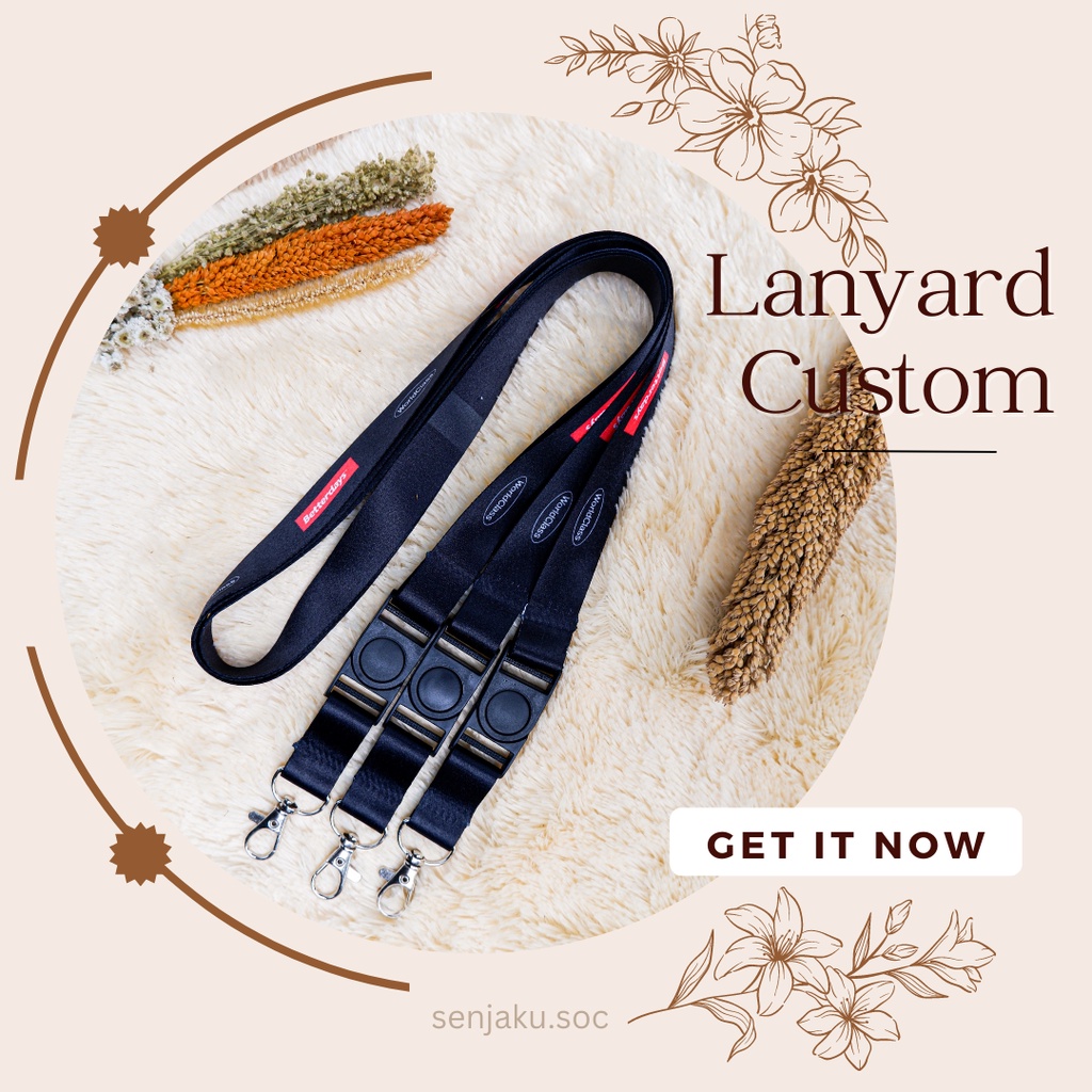 Jual [BISA SATUAN] TALI ID CARD CUSTOM BEBAS DESAIN TALI ID CARD LANYARD BEBAS CUSTOM FULL