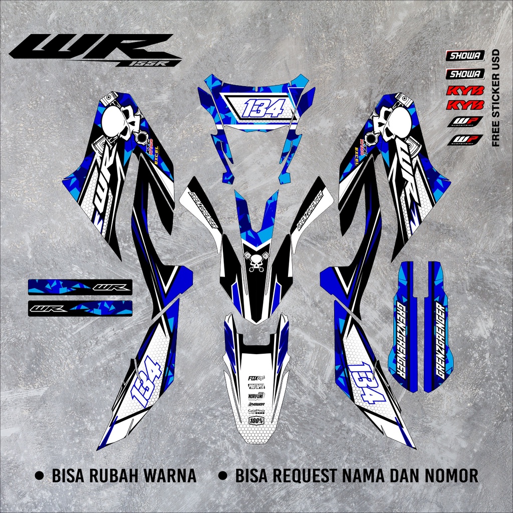 Jual New Desain Sticker Decal Yamaha Wr Keren Full Body Bahan Premium Super Glossy Wr