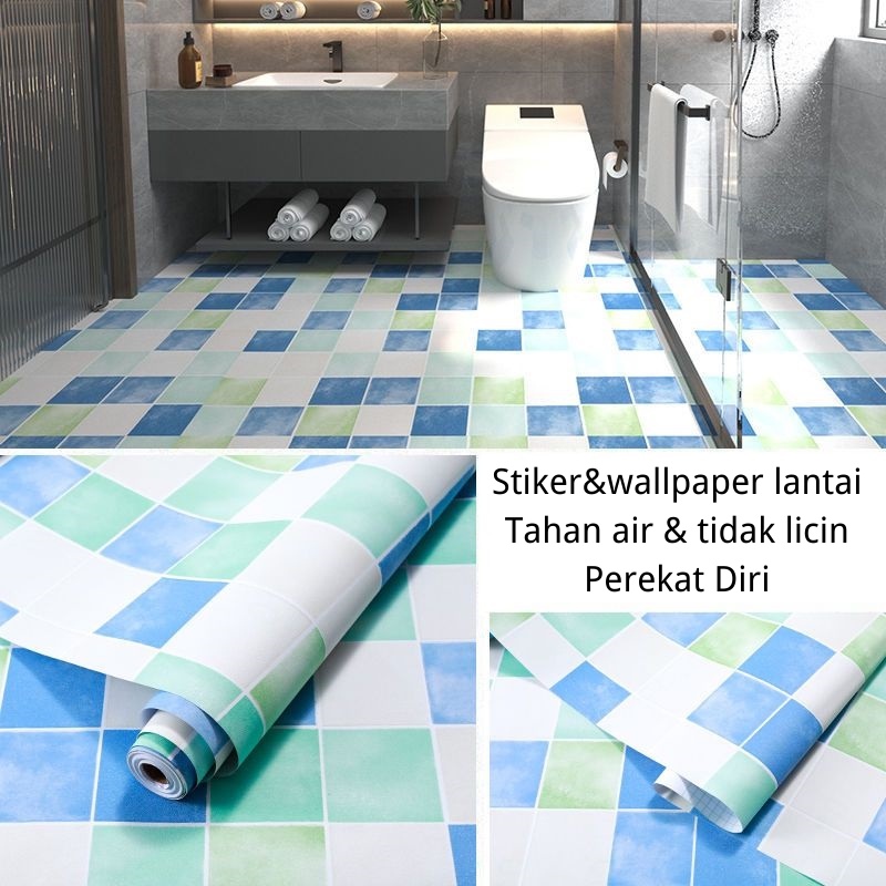 Jual Lantai PVC Stiker Perekat Diri 2 Meter Stiker Dinding Kamar Mandi