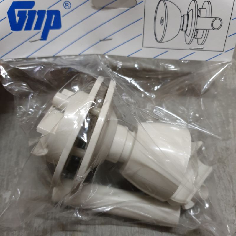 KUNCI PINTU BULAT PLASTIK "GMP" / GAGANG PINTU KAMAR MANDI PVC