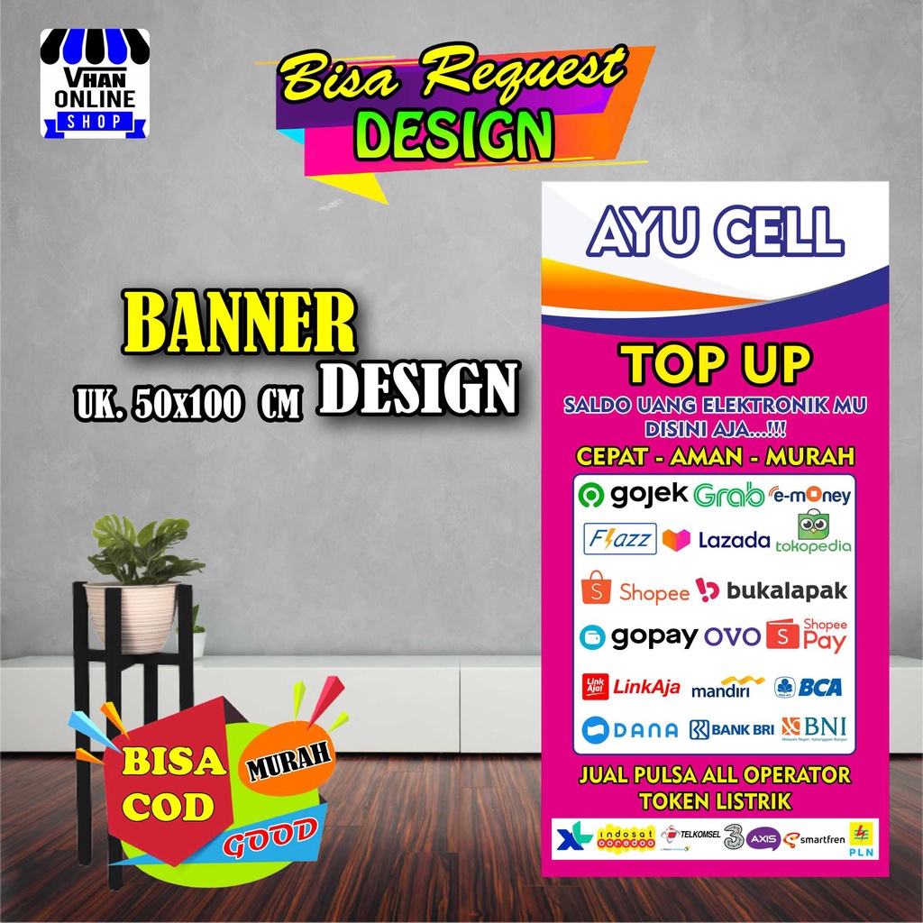 Jual Spanduk Banner Konter, Jasa Pembayaran Online Bagus Murah | Shopee ...