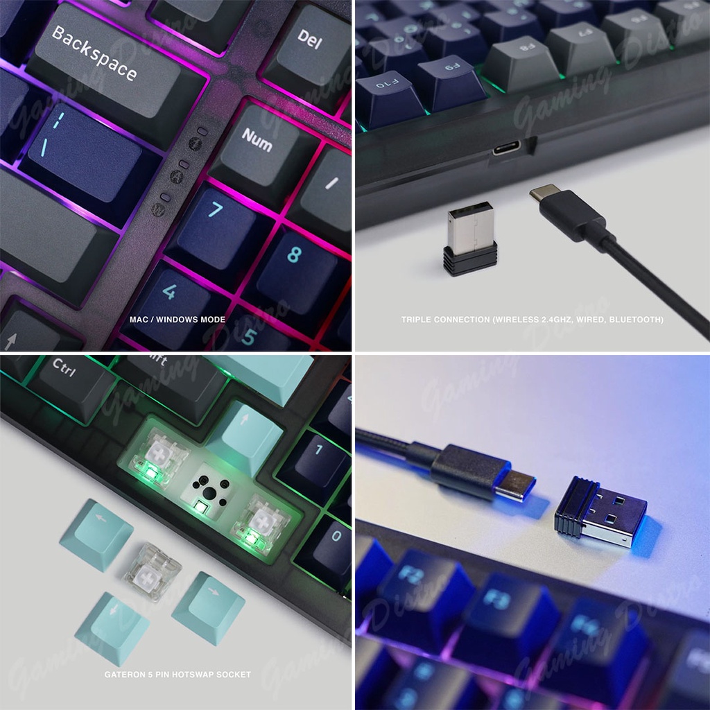 Jual Keyboard Gaming Rexus Daxa M100X Ultimate | Wireless Gasket Mount ...