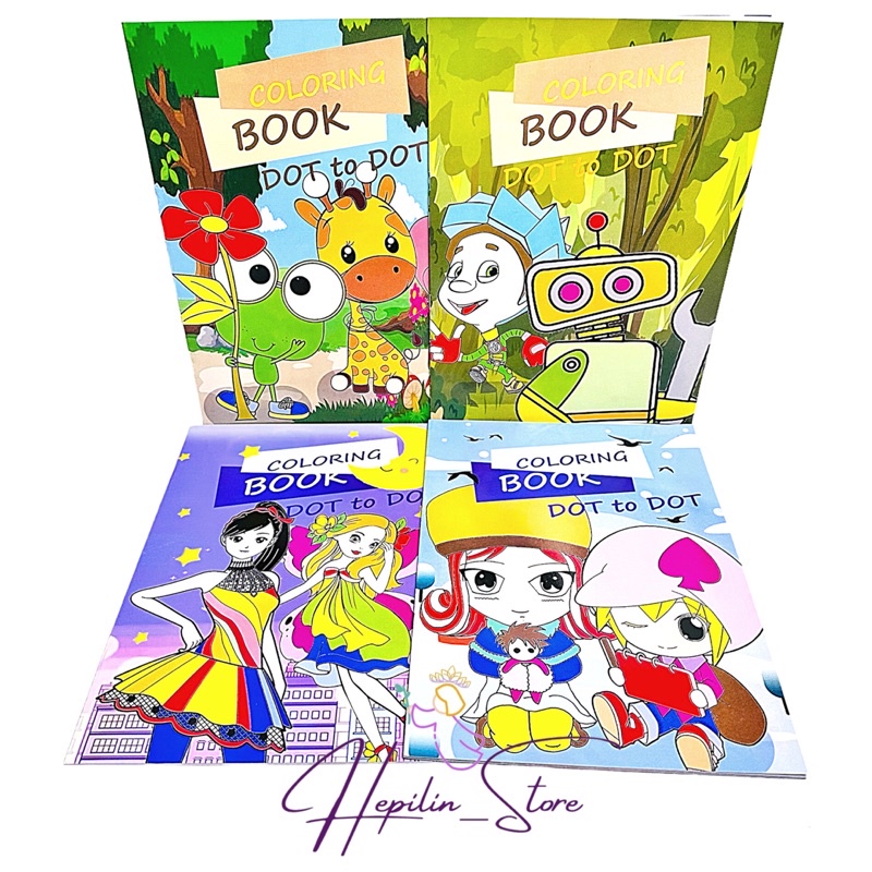 Jual [ A ] Dot to dot Coloring Book Besar / Buku Tipis Dot to Dot dan