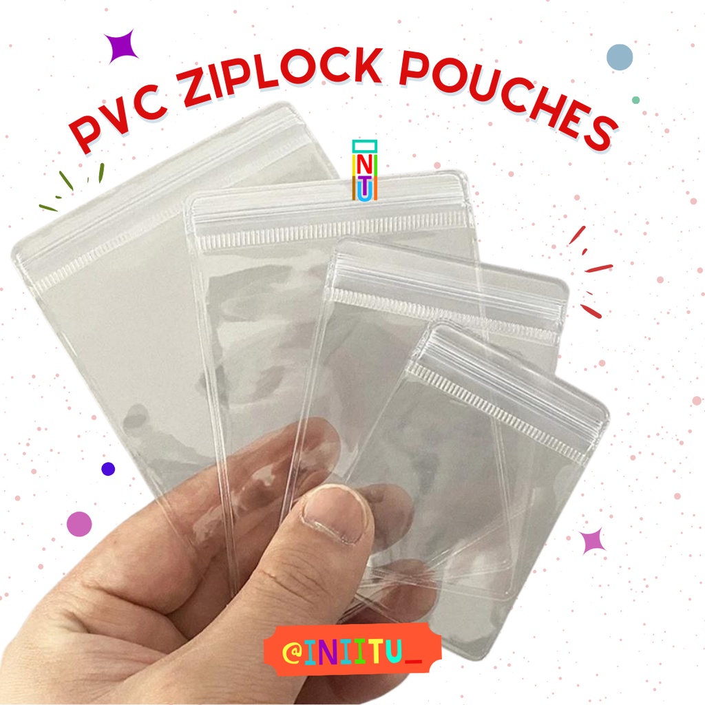 Jual PVC Transparent Ziplock Pouches Packing Aesthetic Order // Plastic