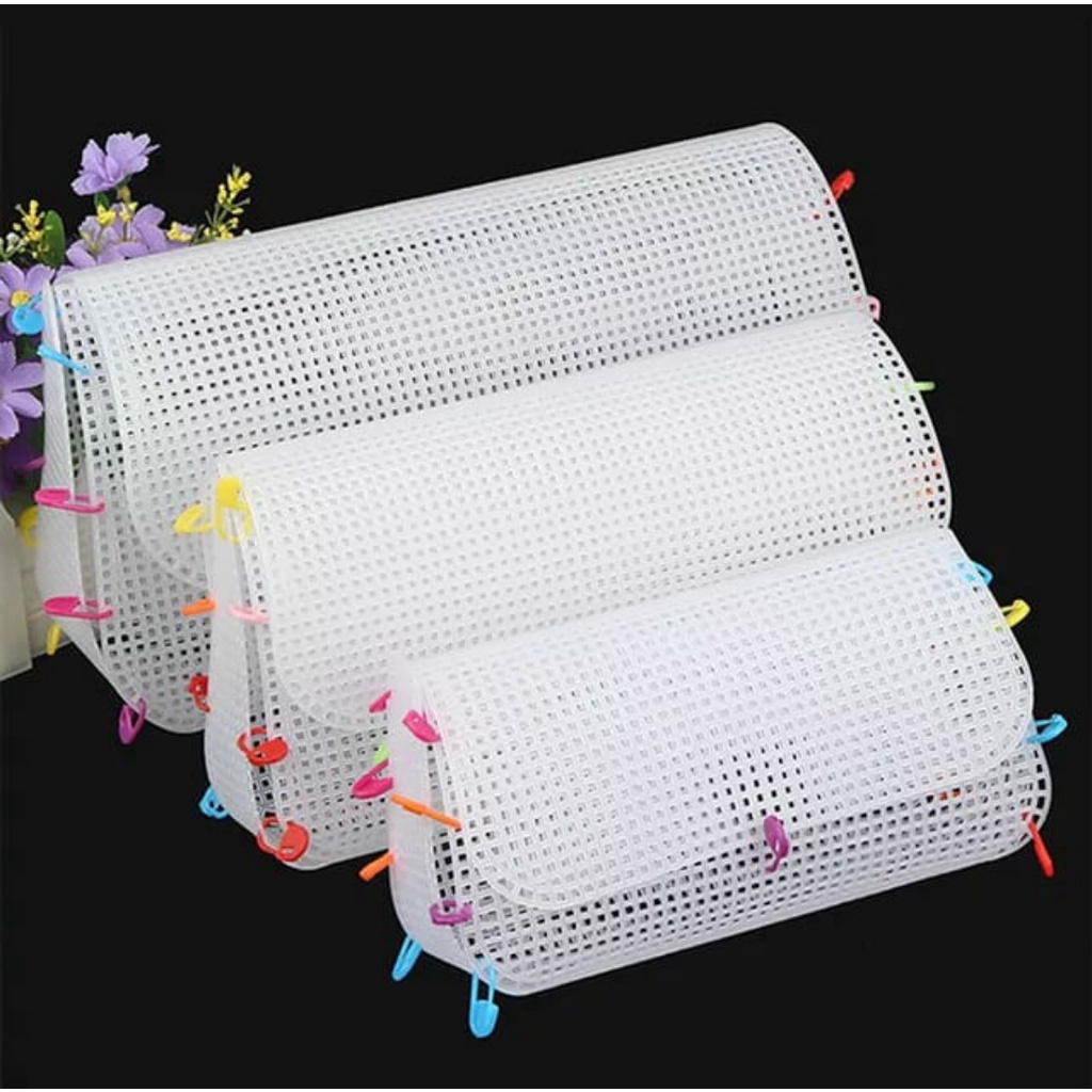 Canvas Plastik Clutch - Plastik Jaring Kanvas Tas Rajut