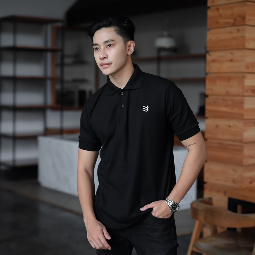 Jual Libra Kaos Polo Basic Black Shopee Indonesia