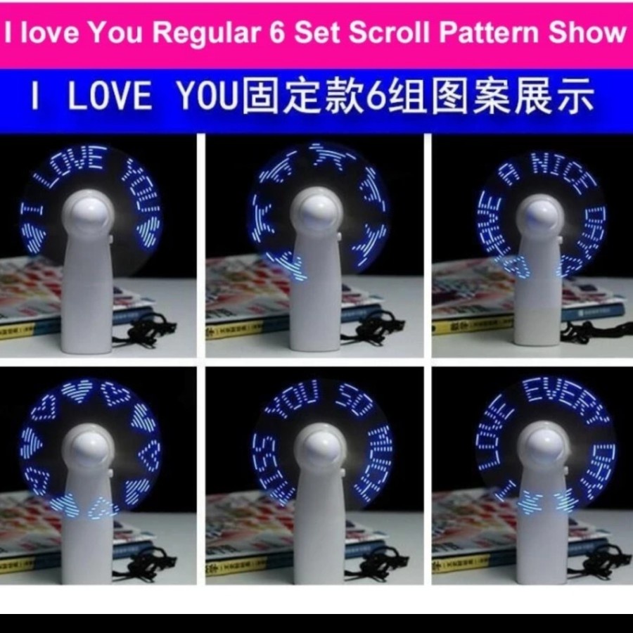 Jual Kipas Tulisan LED Custom Fan Magic Souvenir Unik Wedding Konser ...