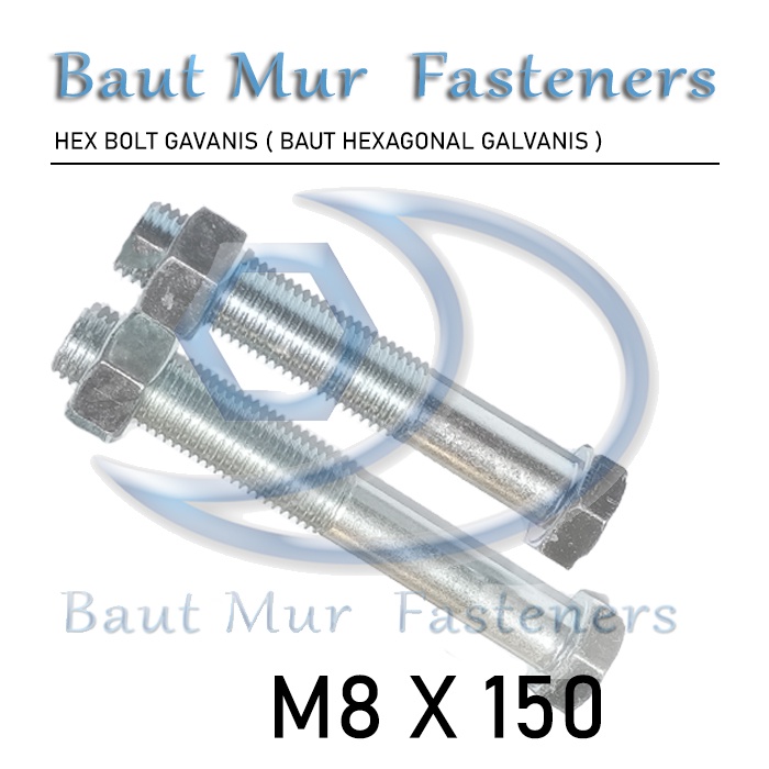 Jual Baut Mur M8 X 150 / Bmp M8 X 150 Galvanis / Bmp M8 X 150mm ...