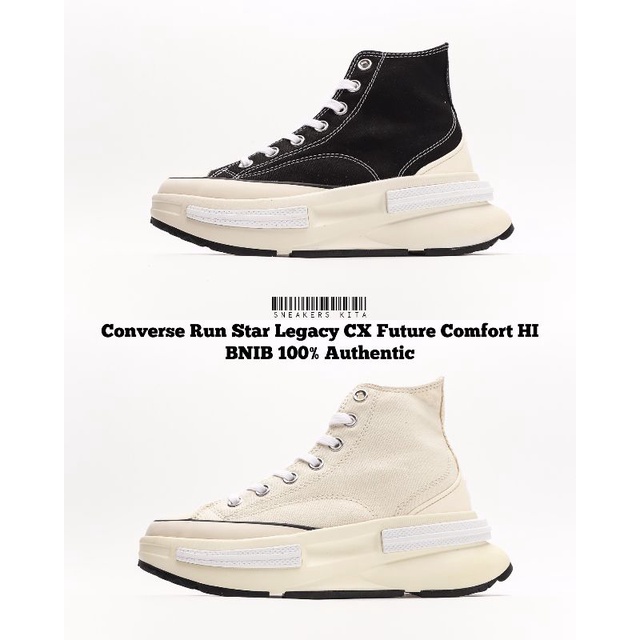 Sepatu Platform Converse Run Star Legacy CX Future Comfort High Black White  BNIB 100% Authentic