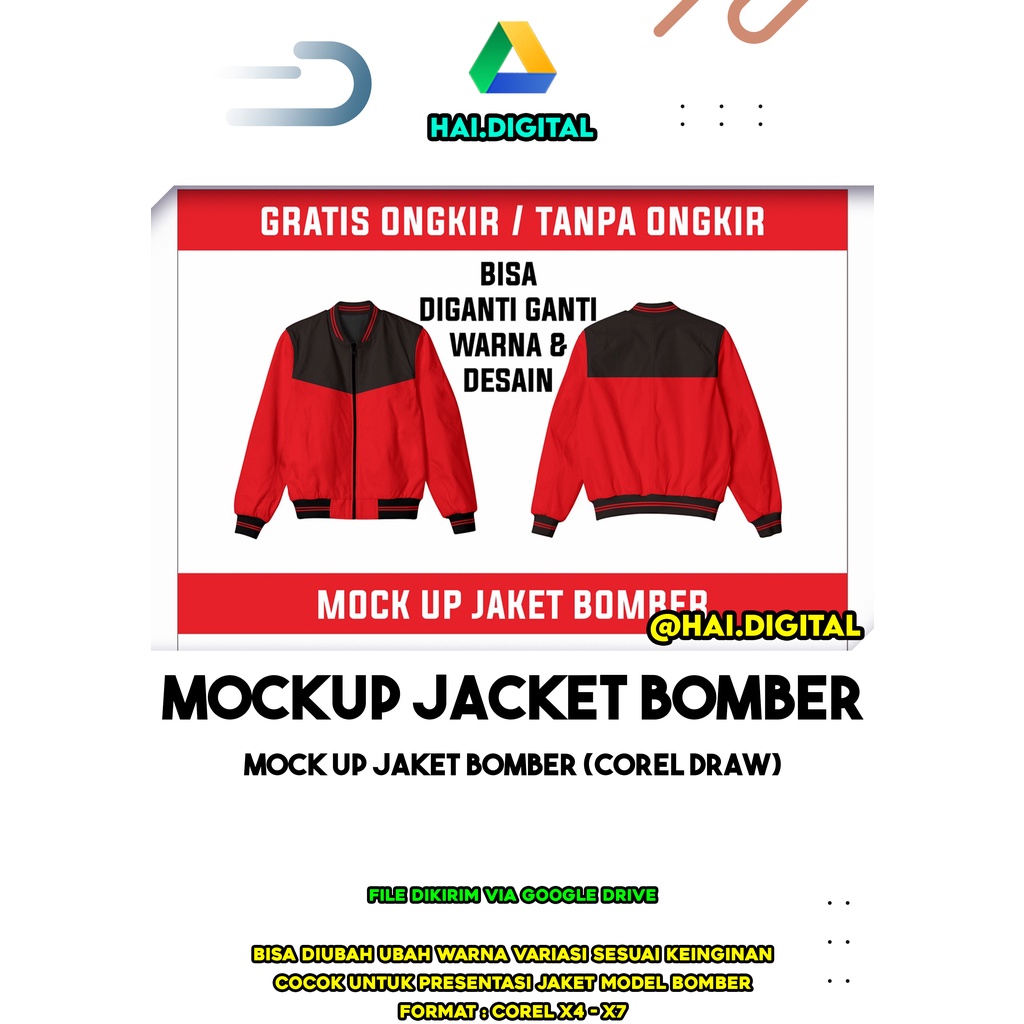 Jual MOCK UP JAKET BOMBER (Corel Draw) | Shopee Indonesia