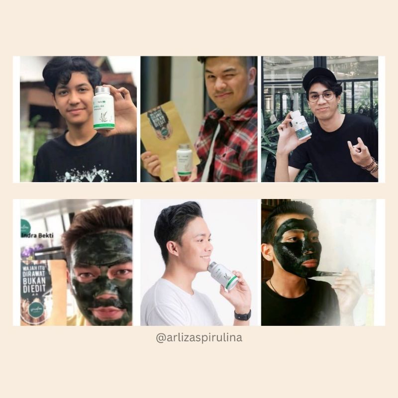 Jual PAKET 5 KAPSUL SPIRULINA MASKER SPIRULINA ORI Premium Green Mask