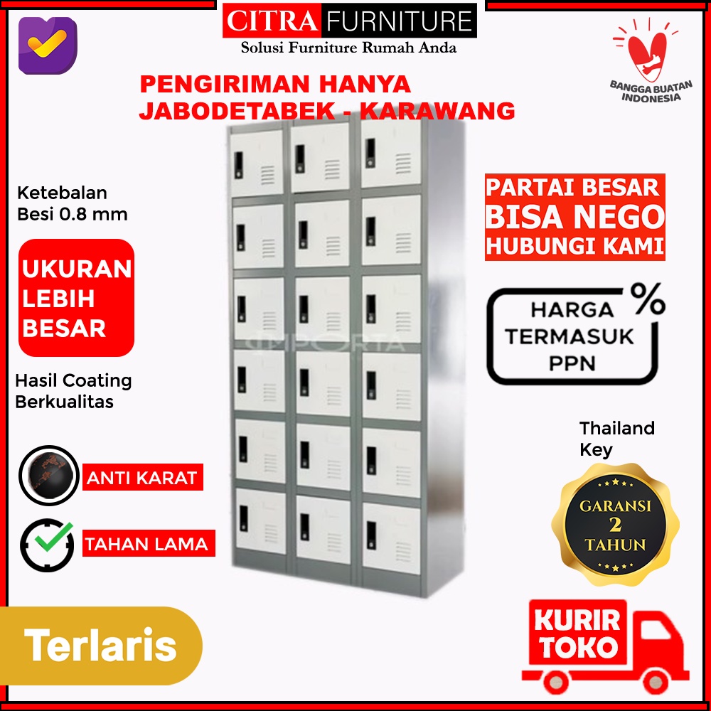 Jual Lemari Loker Besi 18 Pintu | Locker Kantor Dokumen File [ HANYA ...