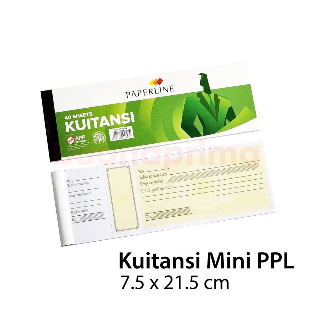 Jual Kwitansi Paperline Mini 7 5 X 21 5 Cm 40 Lembar Kecil Buku