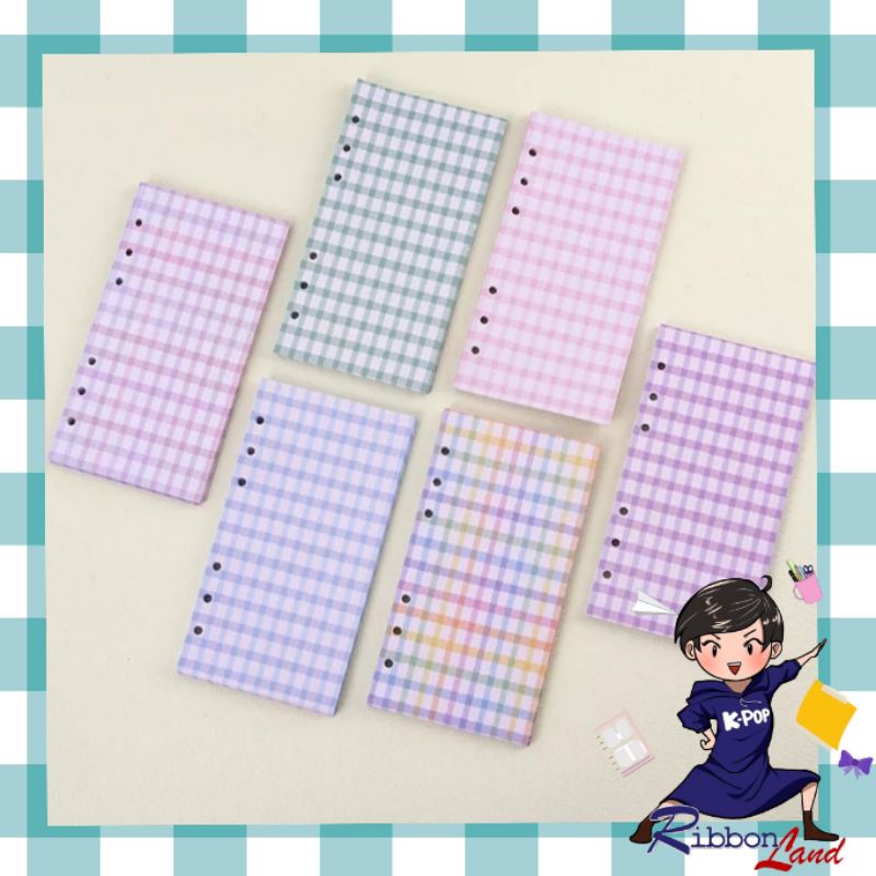 Jual (20 lembar)A5 A6 Kertas Refill Motif Kotak Warna 120 GSM | Shopee ...