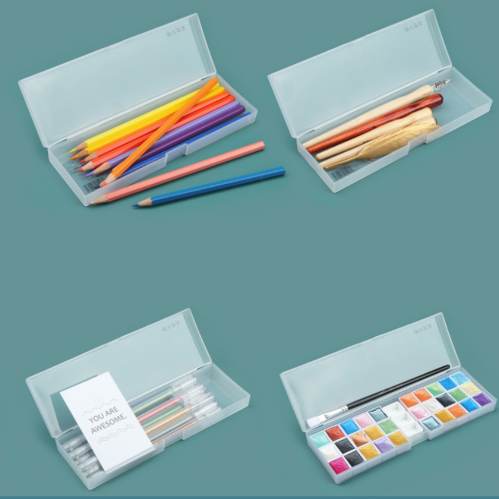 Jual Transparent Stationery Pencil Box / Kotak Pencil Transparan ...