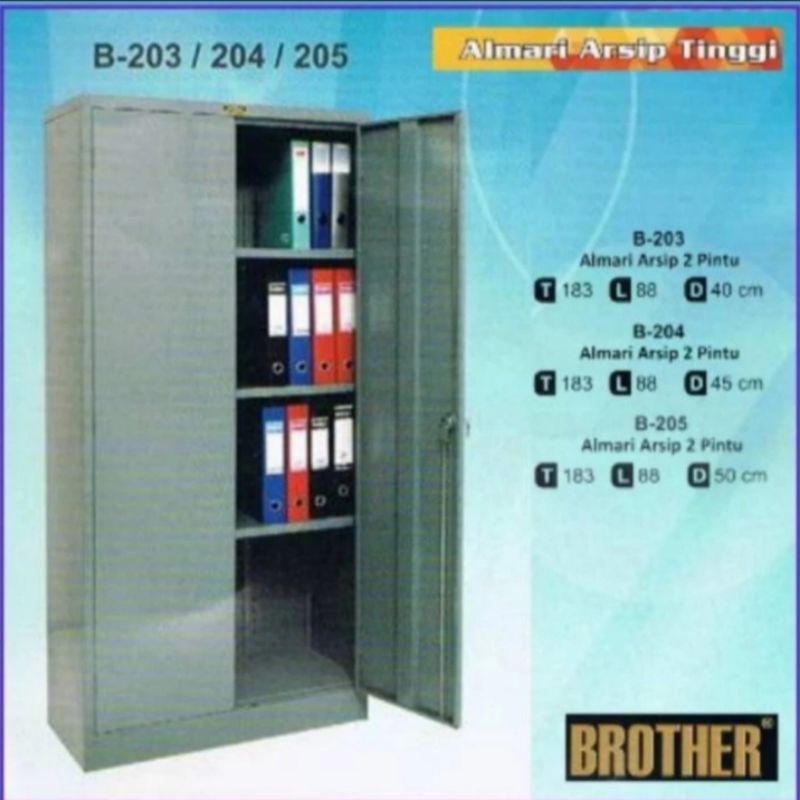 Jual Lemari Besi / Lemari Arsip Besi 2 Pintu Brother B 203 / B 204 ...