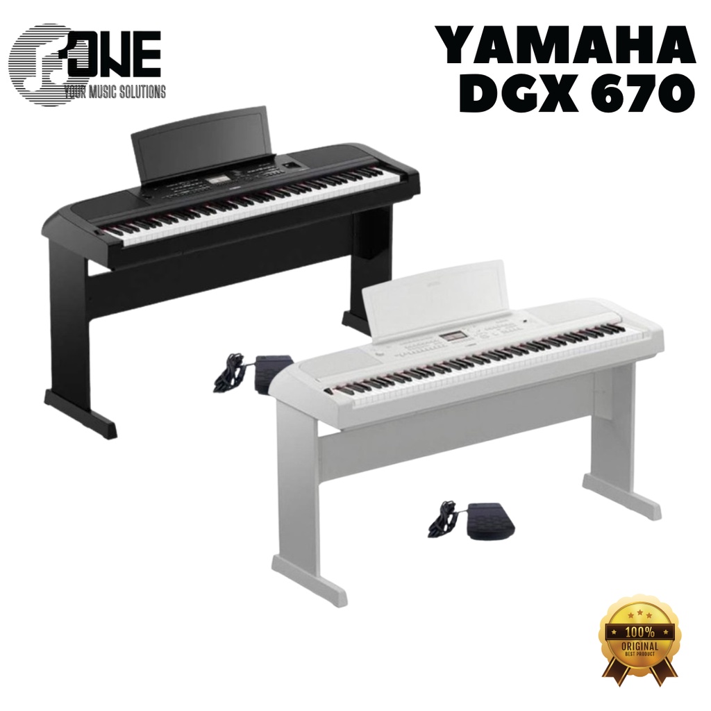 Jual Yamaha DGX670 DGX 670 Black White Digital Portable Grand Piano
