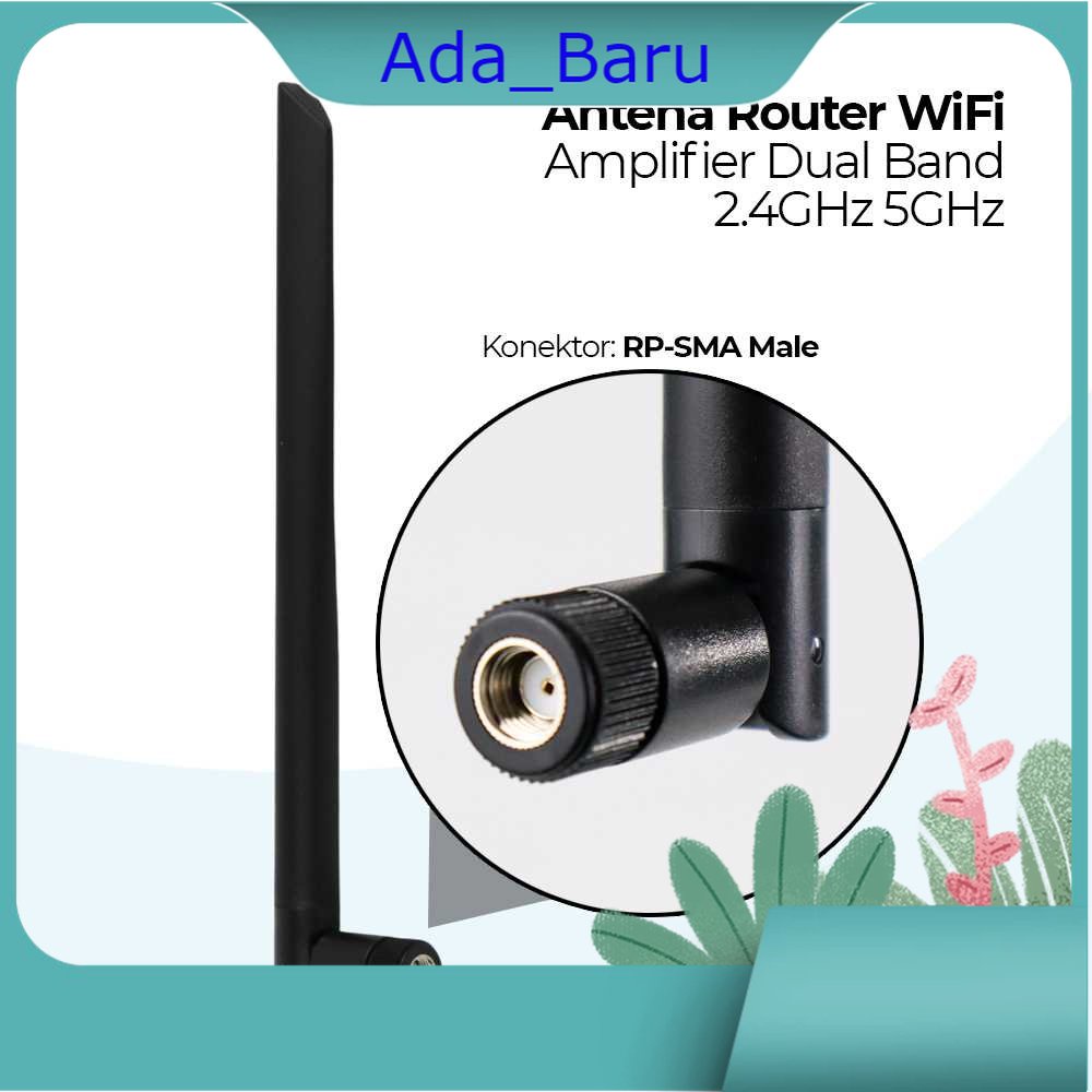 Jual Antena Router WiFi Amplifier Dual Band 2.4GHz 5GHz 6dbi RPSMA