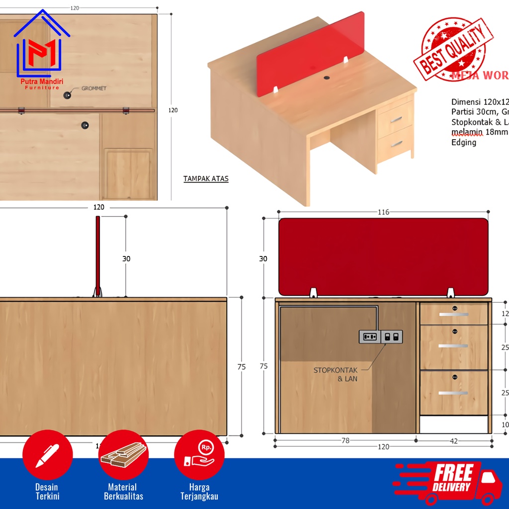 Jual Interior Meja Karyawan | Custom Meja Workstation | Meja| Furniture
