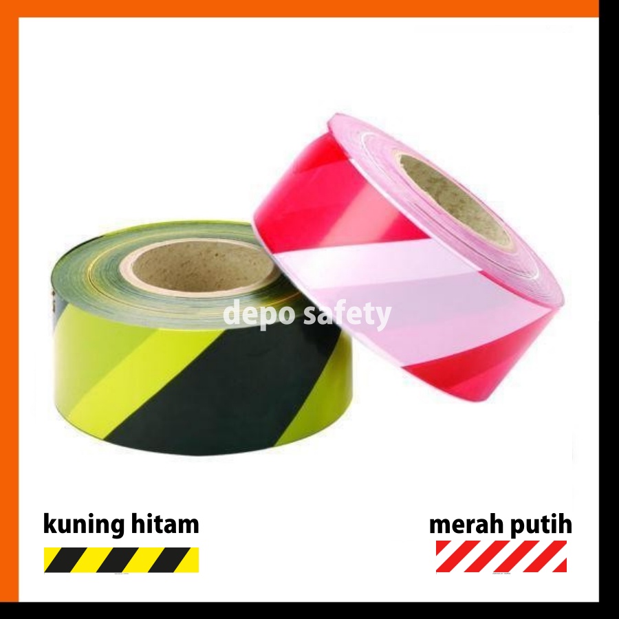 Jual Safety Line Kuning Hitam - Barricade Tape 2"x300 - 2"x500 - 3"x300 ...