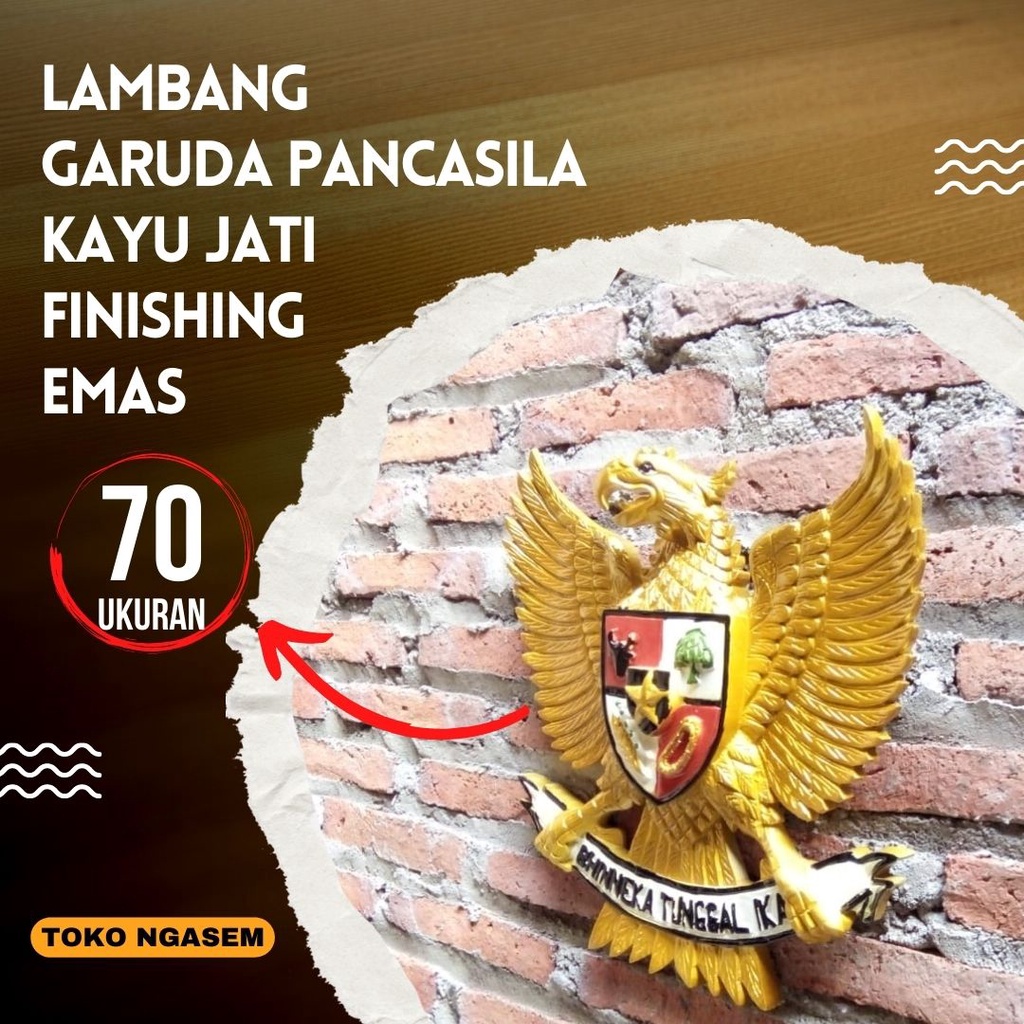 Jual Garuda Pancasila Kayu Jati Lambang Negara Pajangan Dinding Size Ukir Relief Finishing