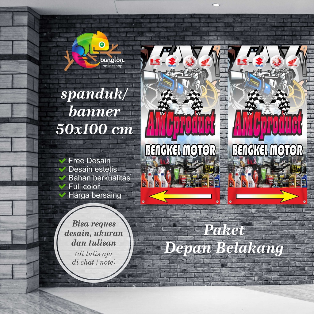 Jual Spanduk Banner Plang Bengkel Motor Mobil Free Desain | Shopee